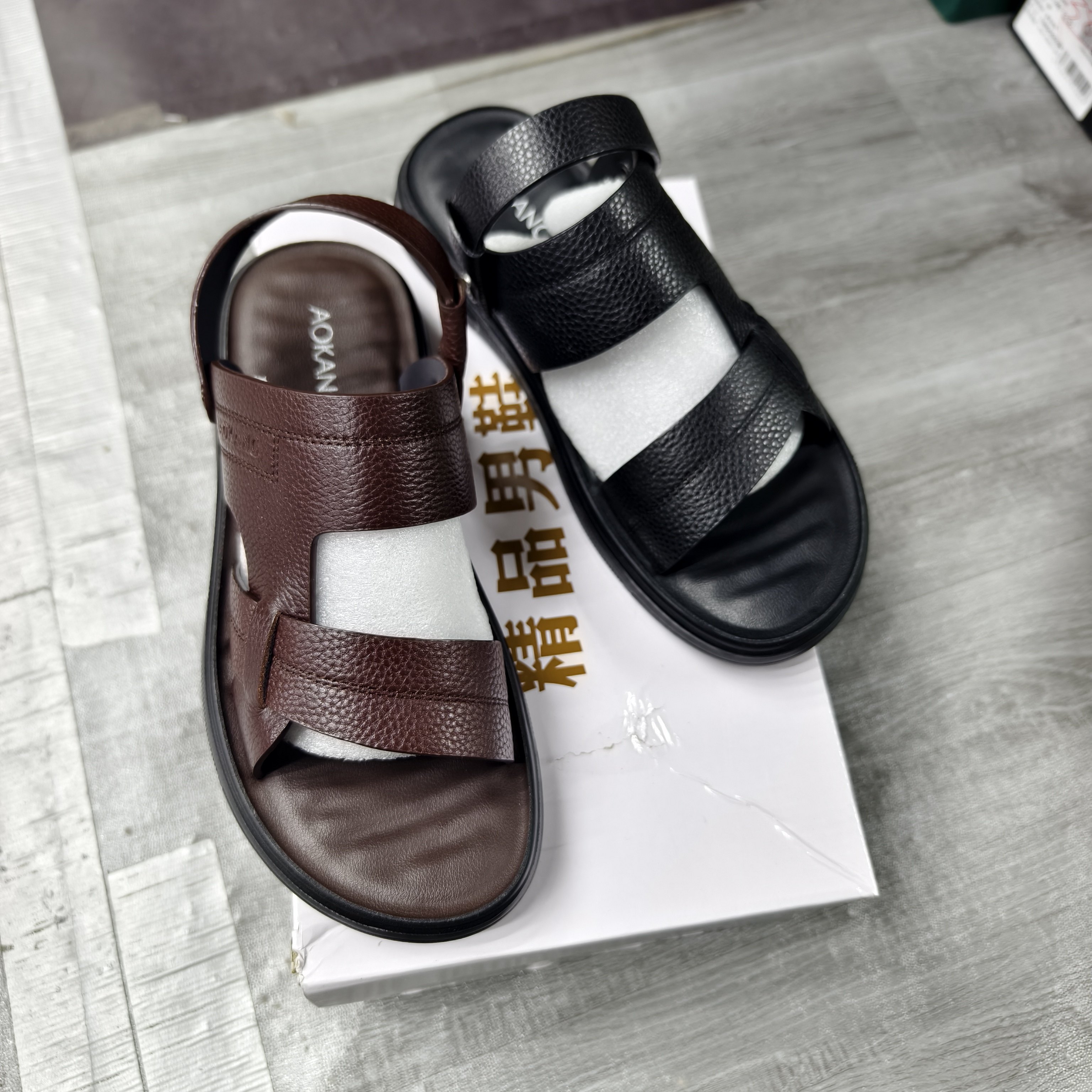 5815黑色品牌尾货特价沙滩凉鞋夏季男鞋中年休闲凉拖鞋两用