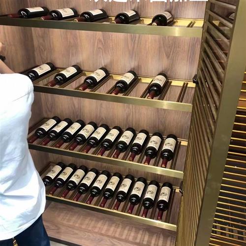 铝合金红酒瓶金属层板斜放酒瓶架LED装饰酒瓶板发光酒瓶层板黑色