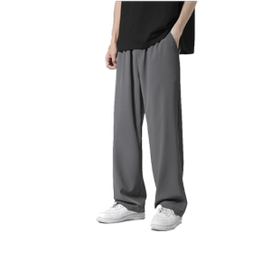 裤子男夏季薄款冰丝dk西裤ulzzang直筒宽松黑色垂感阔腿休闲长裤