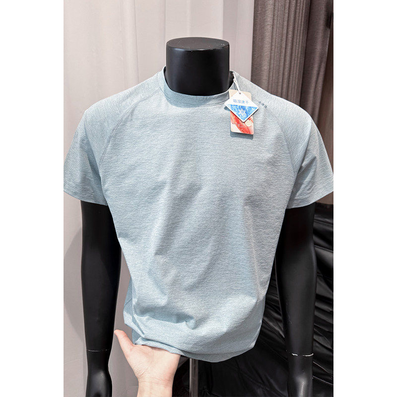 黑白色索罗娜速干短袖男款夏季凉感运动半袖T恤美式户外健身上衣