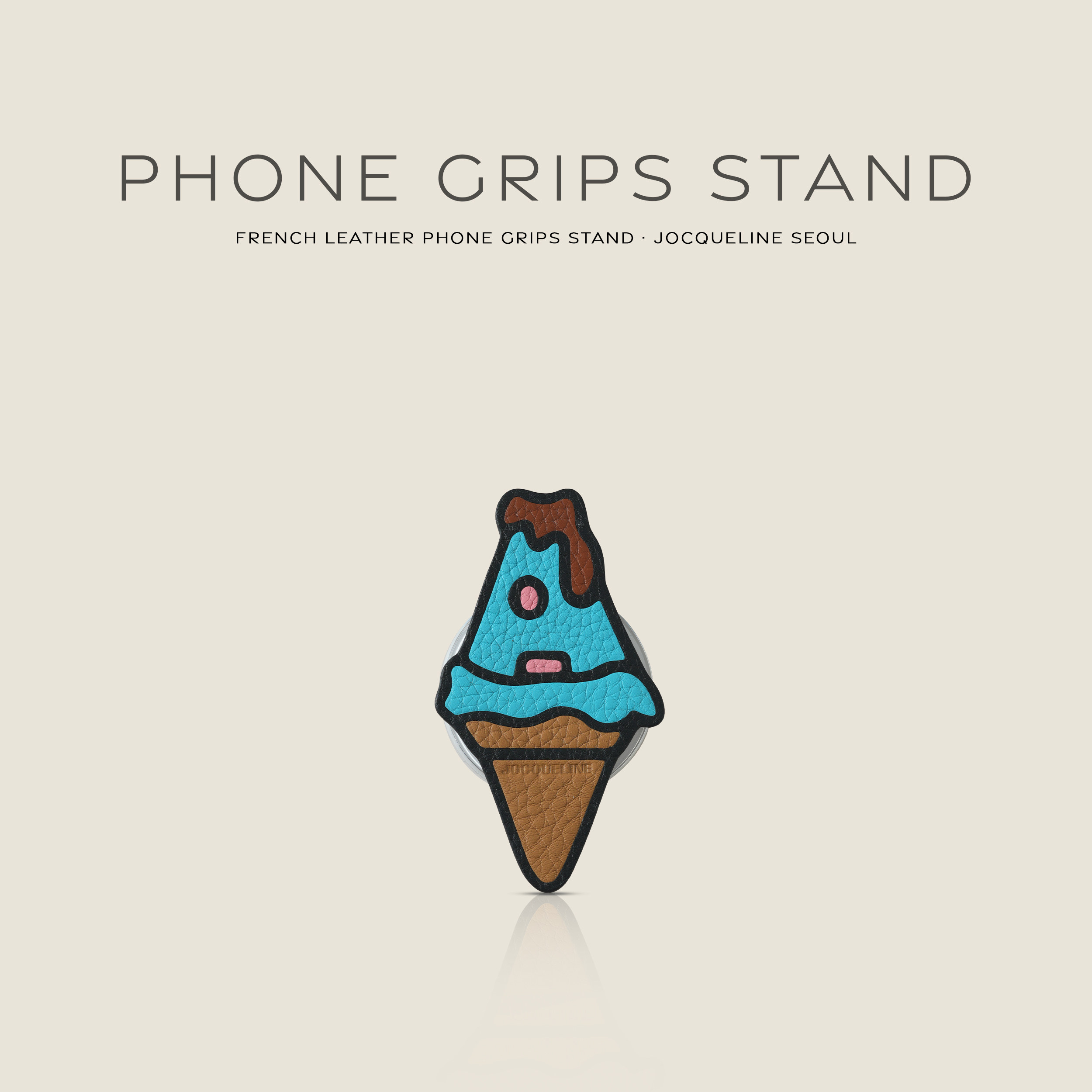 JOCQUELINE 法国进口皮革 全手工 冰淇淋 气囊磁吸支架