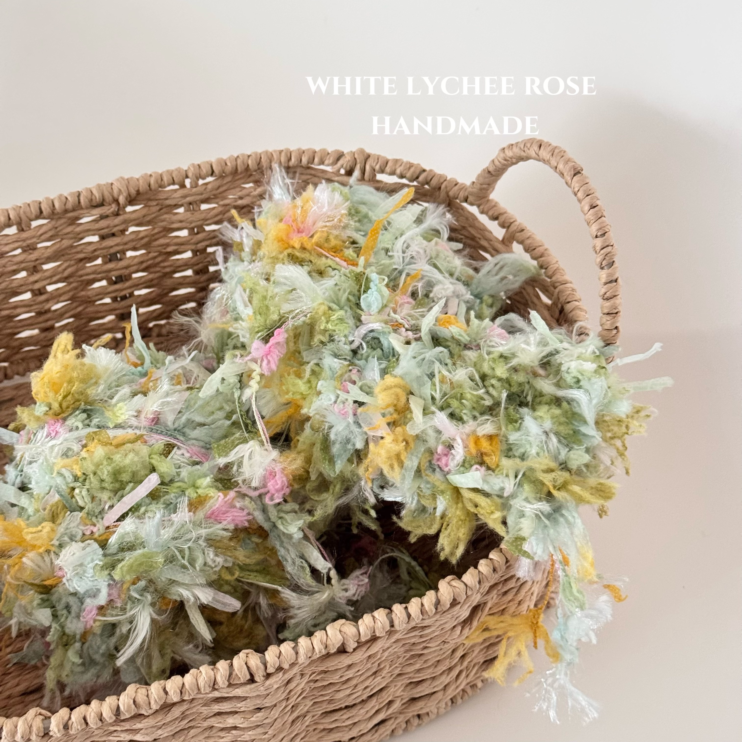 手混线 白荔枝rose青麦花田 特色毛线团手工diy钩针编织包包饰品