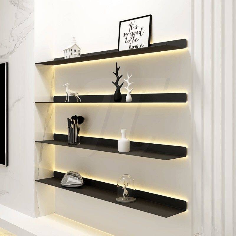 发光置物架玄关洗手台客厅卧室书房墙上展示架壁挂式书架简约隔板