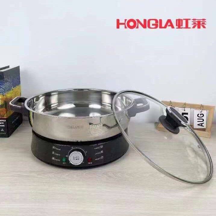 虹莱电煎锅 家用加深加大电饼铛多功能烙饼锅不锈钢蜂窝不粘锅