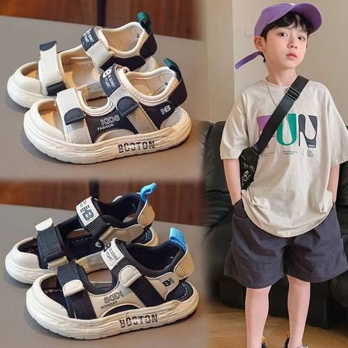 【晋江潮牌】男童包头沙滩凉鞋