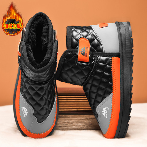【晋江潮牌】男童皮面加厚雪地靴