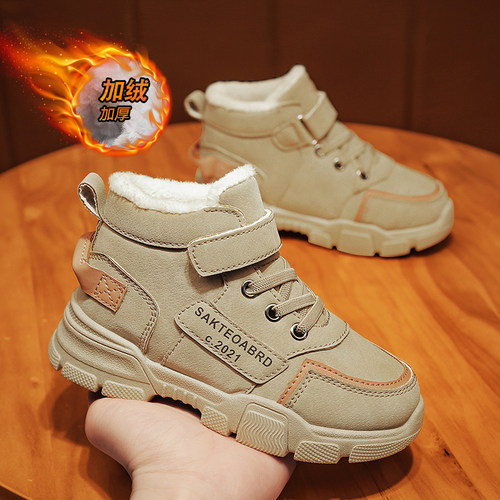 男童棉鞋儿童加绒加厚雪地靴