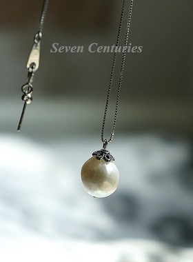 天然异形珍珠粉色灰色纯银万能链