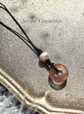 金红琉璃面包圈平安扣手机链挂饰