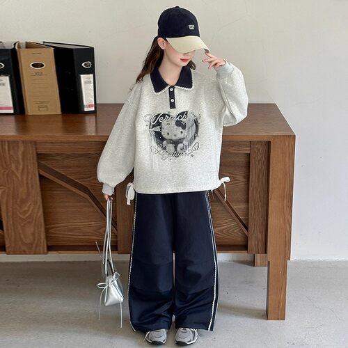 女大童春秋装童装卫衣2026新款初中生女孩衣服休闲宽松洋气上衣潮