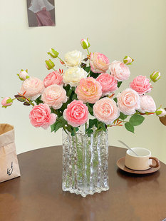 牡丹仿真花绢花室内假花干花餐桌花高档花束摆设家居装饰花摆件
