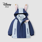 迪士尼秋冬兔警官朱迪儿童外套摇粒绒羽绒3件套保暖加厚户外童装