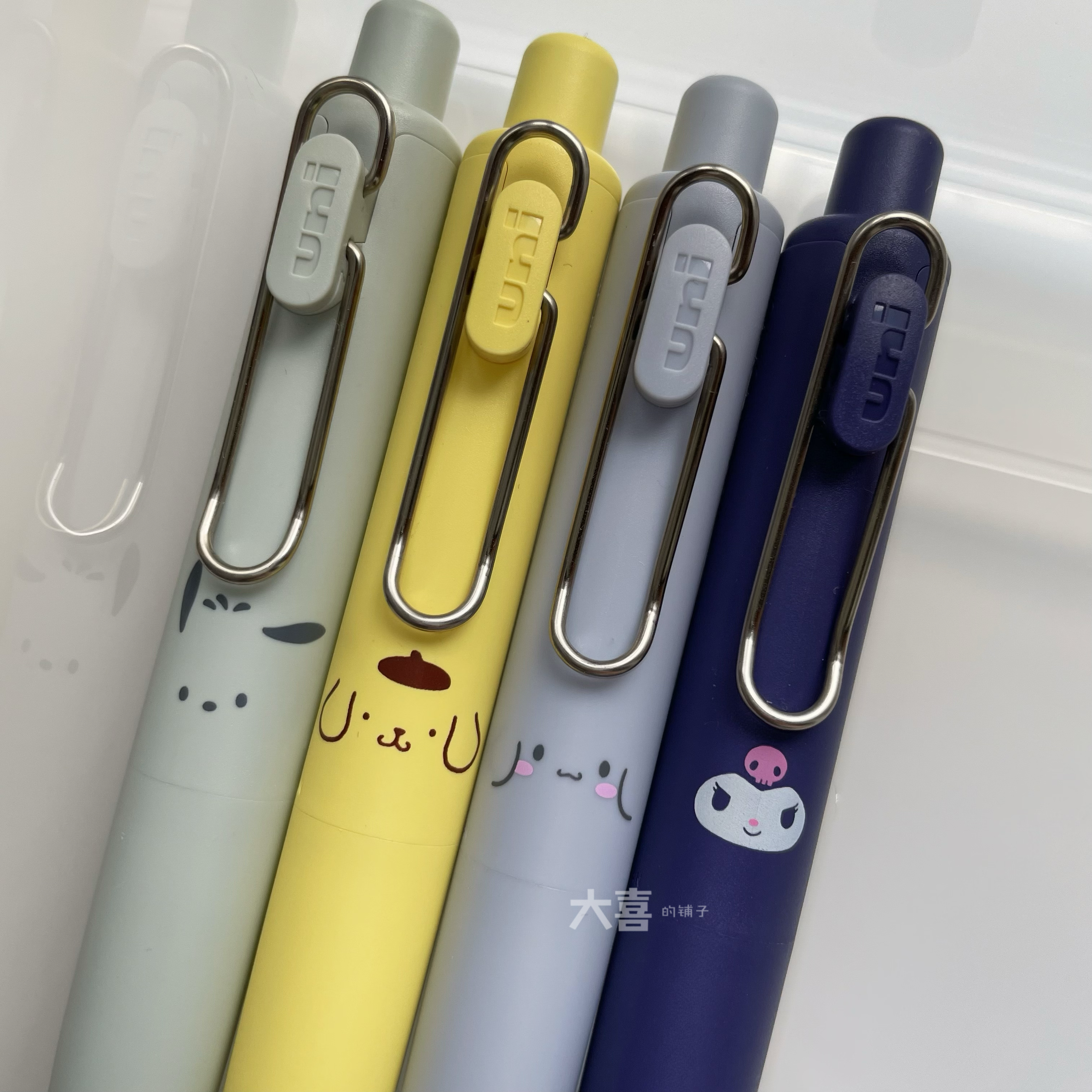 uni三菱中性笔小浓芯胖三丽鸥家族限定高颜值便携笔低重心黑色笔