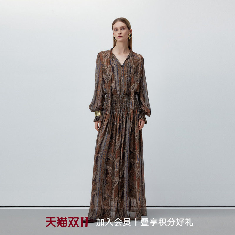 LYNEE【梦境】Y*L法式复古优雅连衣裙女秋季新款气质高级感长裙