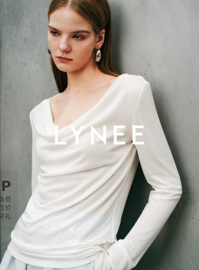 LYNEE【漫步间】天丝莱赛尔舒适透气荡领长袖T恤 Row风小衫上衣女