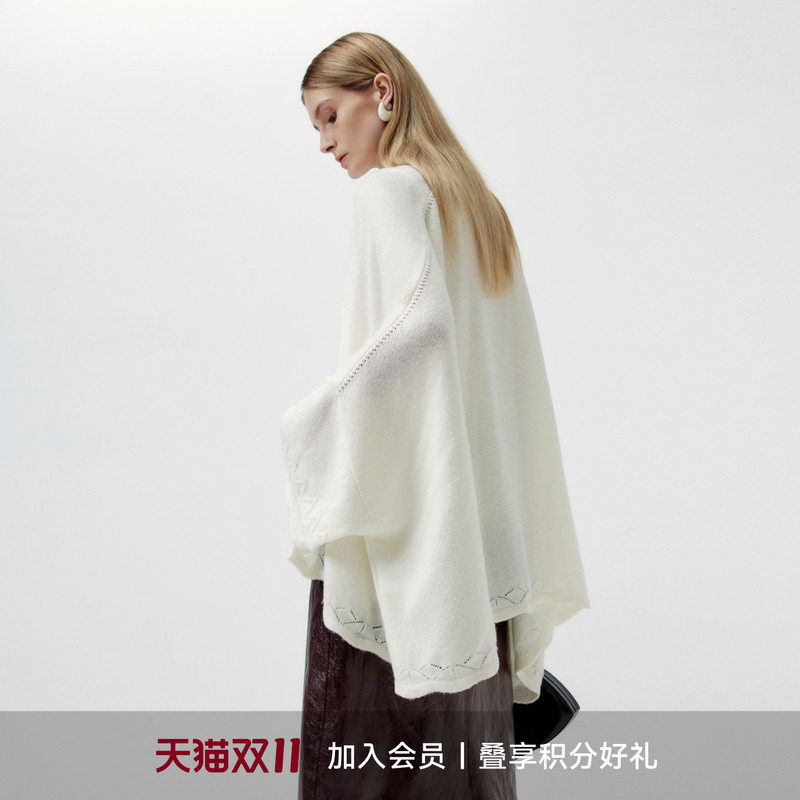 LYNEE【奶油云朵】羊毛混纺蕾丝花边慵懒针织开衫/针织背心两件套