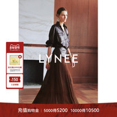 棕色百褶半身裙女2026新款 LYNEE 迷迭花园 复古优雅大裙摆长裙