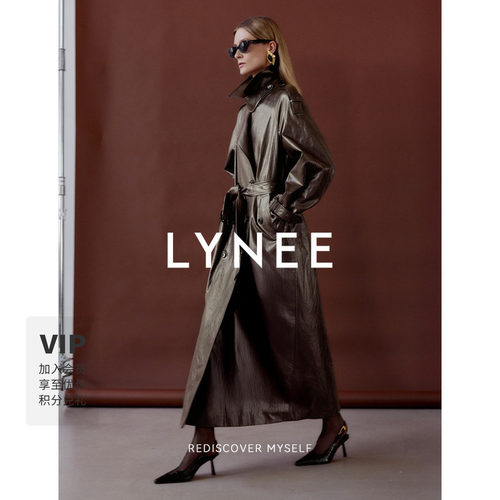 LYNEE【观境】Y*SL漆皮压纹长款PU皮风衣长外套女2026高级感皮衣