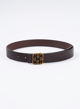 LYNEE 老花logo压纹皮腰带 日常百搭配饰 LAD2FAA018