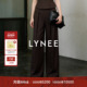 LYNEE 女 羊毛休闲通勤高腰封直筒阔腿长裤 黑标系列 嘉伯丽尔