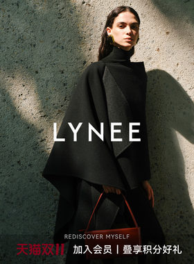LYNEE【黑标 缪斯之夜】桑蚕丝羊毛双面呢披肩斗篷Row风轻量大衣