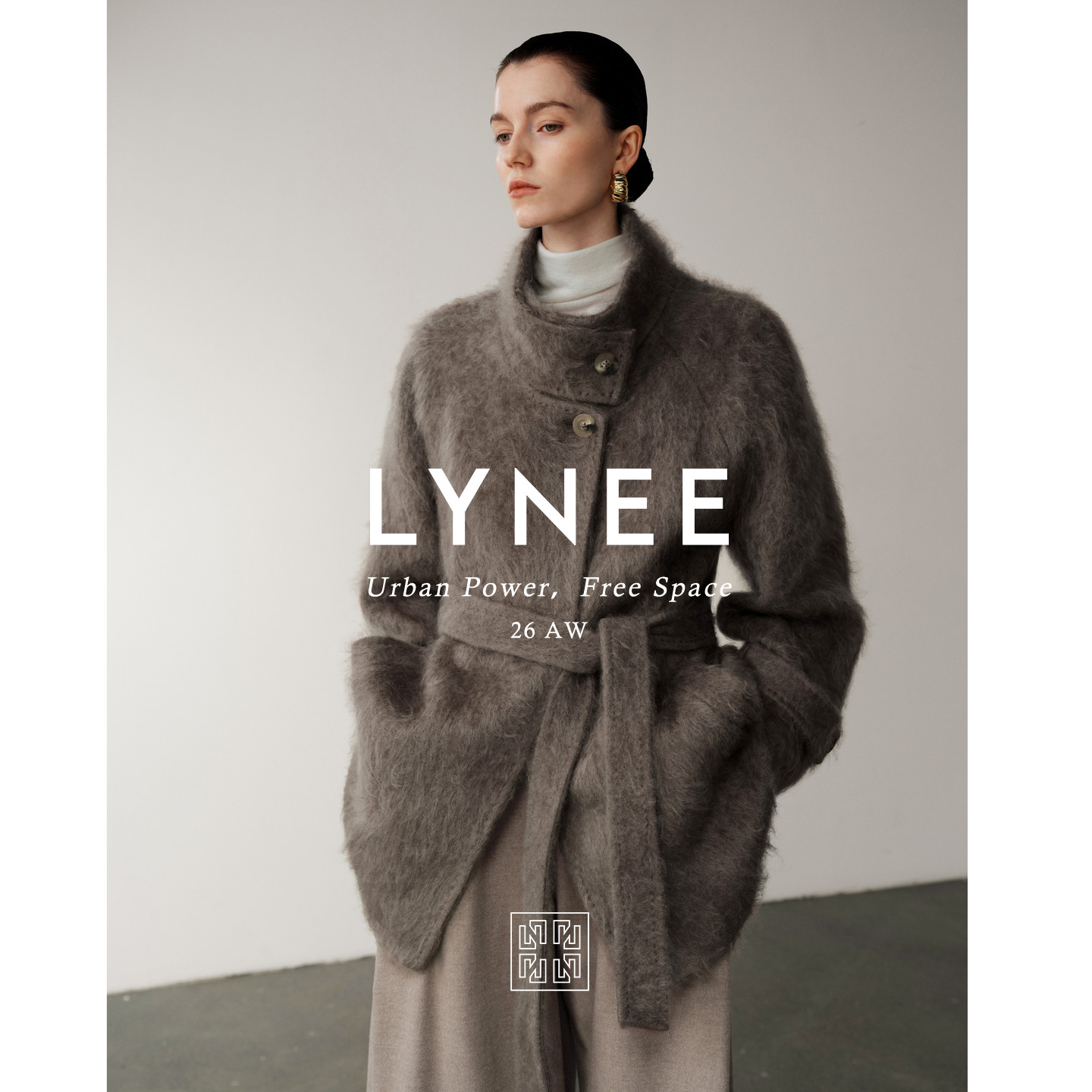 LYNEE【黑标暖冬】绵羊毛桑蚕丝羊绒长毛拉毛短款大衣女宾霸内里