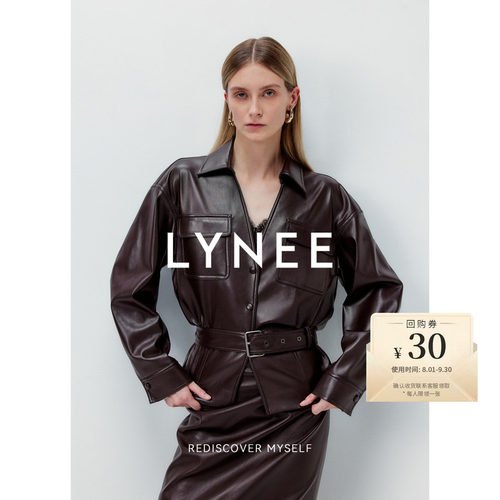 LYNEE明星同款PU皮衣夹克