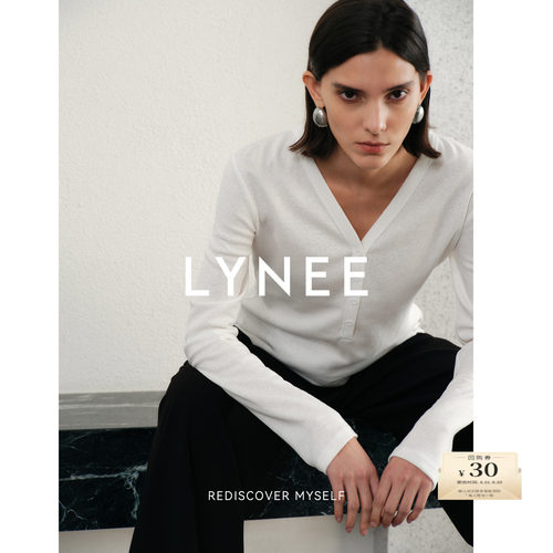 LYNEE x TORIL【雨露】夏季亚麻混纺白色T恤 V领/圆领/汤勺领上衣