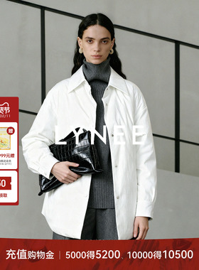 LYNEE【富士山下】白色衬衫式白鹅绒羽绒服女25冬季新款轻暖外套