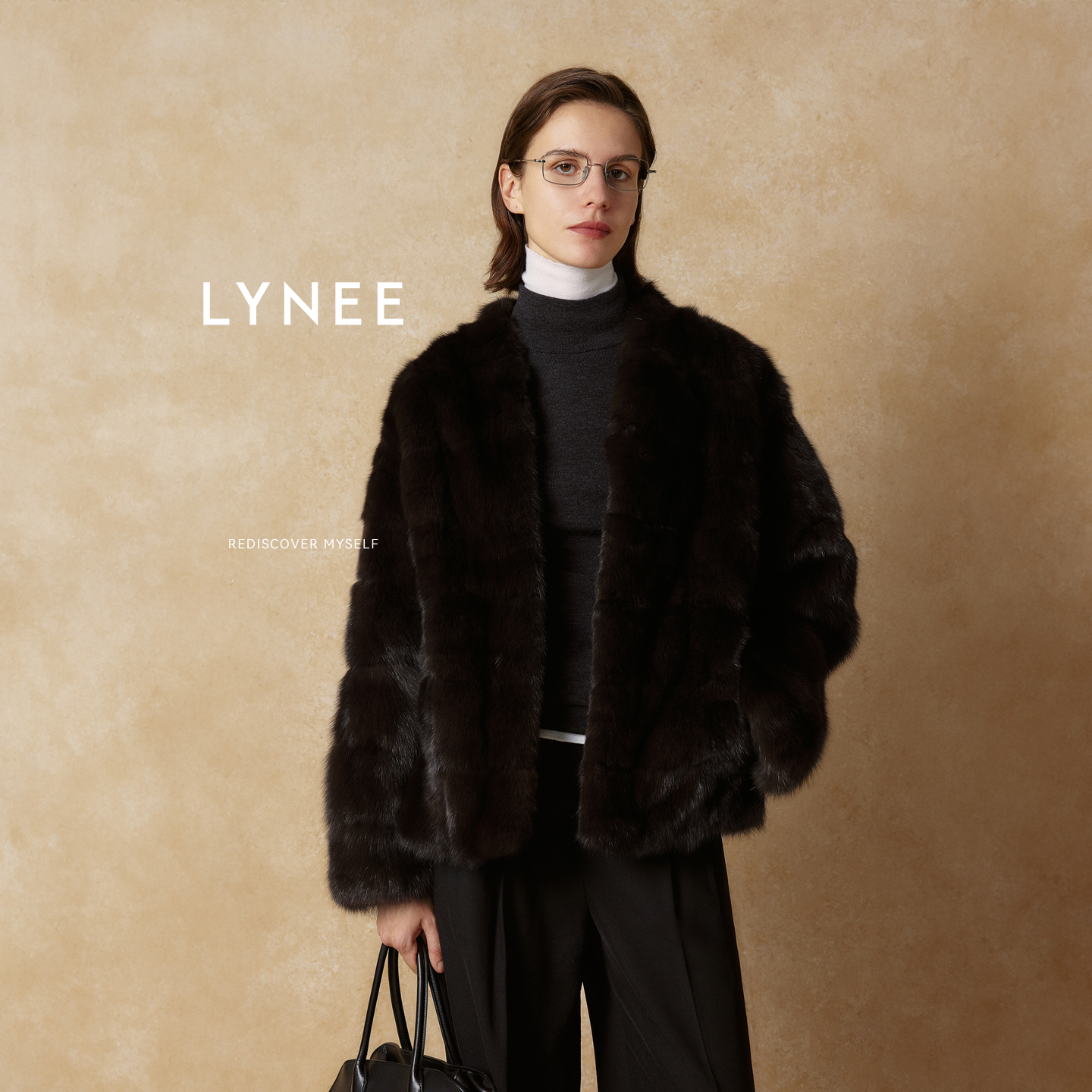 LYNEE【金标系列】巴黎暮色  黑金紫貂皮草大衣女2025秋新款外套