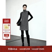 LYNEE 毛绒感直筒连衣裙 绵羊毛长毛高领背心裙 清晨 黑标系列