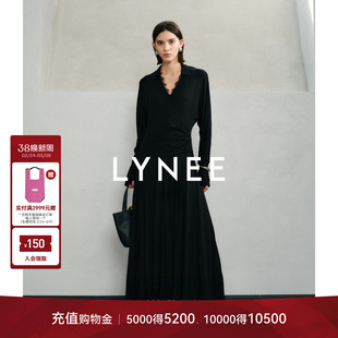 LYNEE x TORIL【云舒】围裹假两件连衣裙女蕾丝拼接显瘦针织长裙