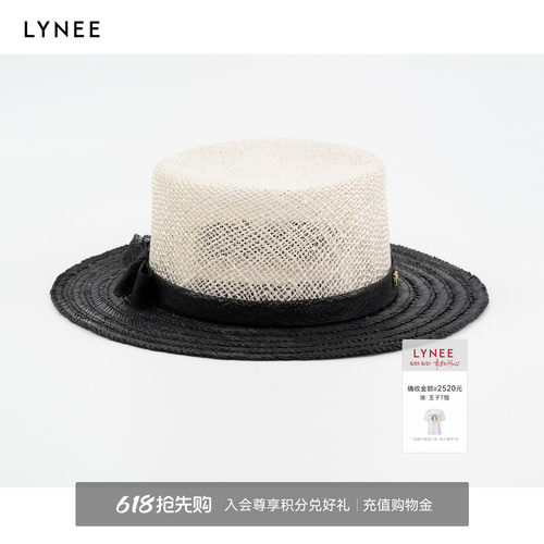 LYNEE 平顶蝴蝶结草编帽时尚百搭 LAD2FSA001