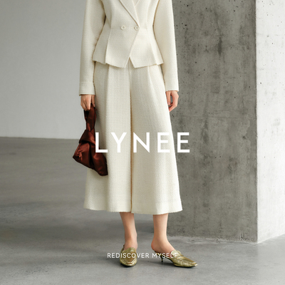 LYNEE x TORIL【蔓纱】花纱香风七分阔腿裤女 春夏百搭休闲裤子