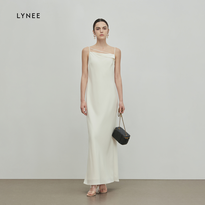 LYNEE 醋酸翻折领细吊带裙