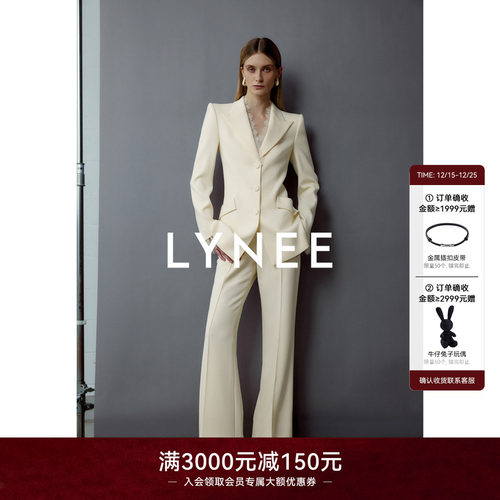 LYNEE X TORIL 经典回归【拾光】抗皱醋酸睫毛蕾丝收腰西装喇叭裤