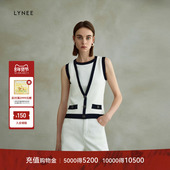 针织背心女设计感百搭无袖 LYNEE 撞色假两件修身 复古上衣巴尔曼风