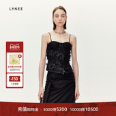 LYNEE 新款 夏日花园重工立体绣花无袖 抹胸收腰上衣女夏季