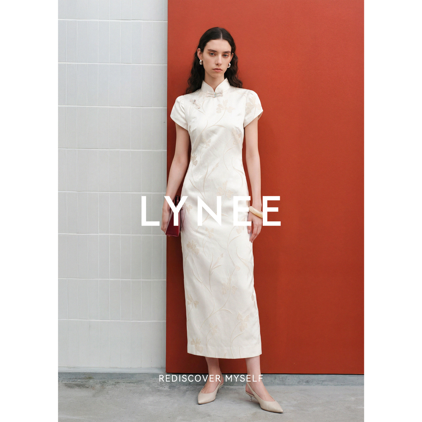 LYNEE x TORIL【玉兰】新中式国风连衣裙女夏短袖立领白色旗袍裙