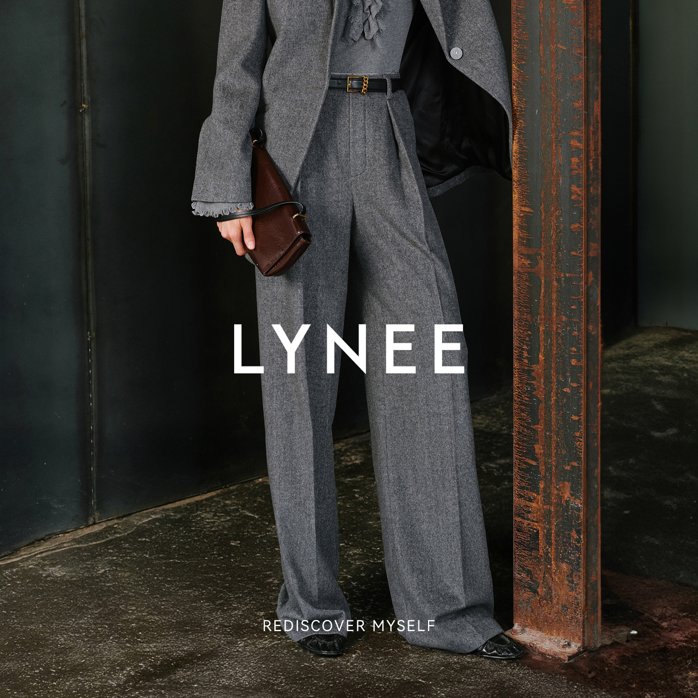 LYNEE x TORIL【金融家】羊绒混纺直筒裤女2025冬通勤气质西装裤