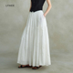 LYNEE 重工绣花钉珠松紧腰A字细褶半身裙女优雅显瘦半裙