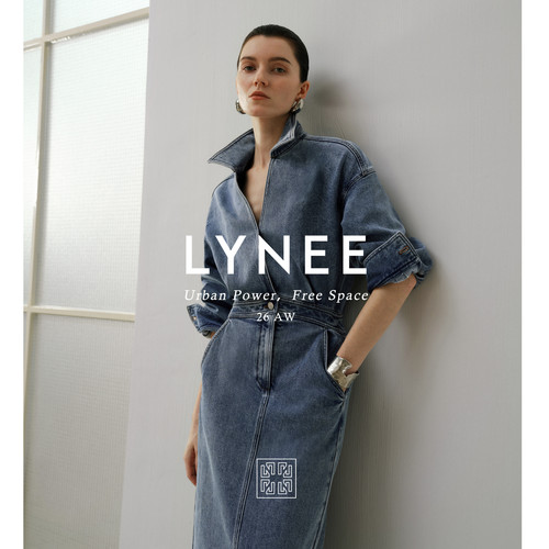 LYNEE黑标牛仔连衣裙秋季收腰