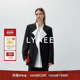 LYNEE 西服外套 女绵羊毛混纺通勤经典 花影时序 无领国风西装