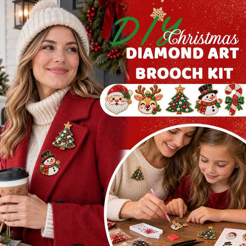 新品DIY Christmas Diamond Brooch Kit with圣诞风胸针DIY钻石画