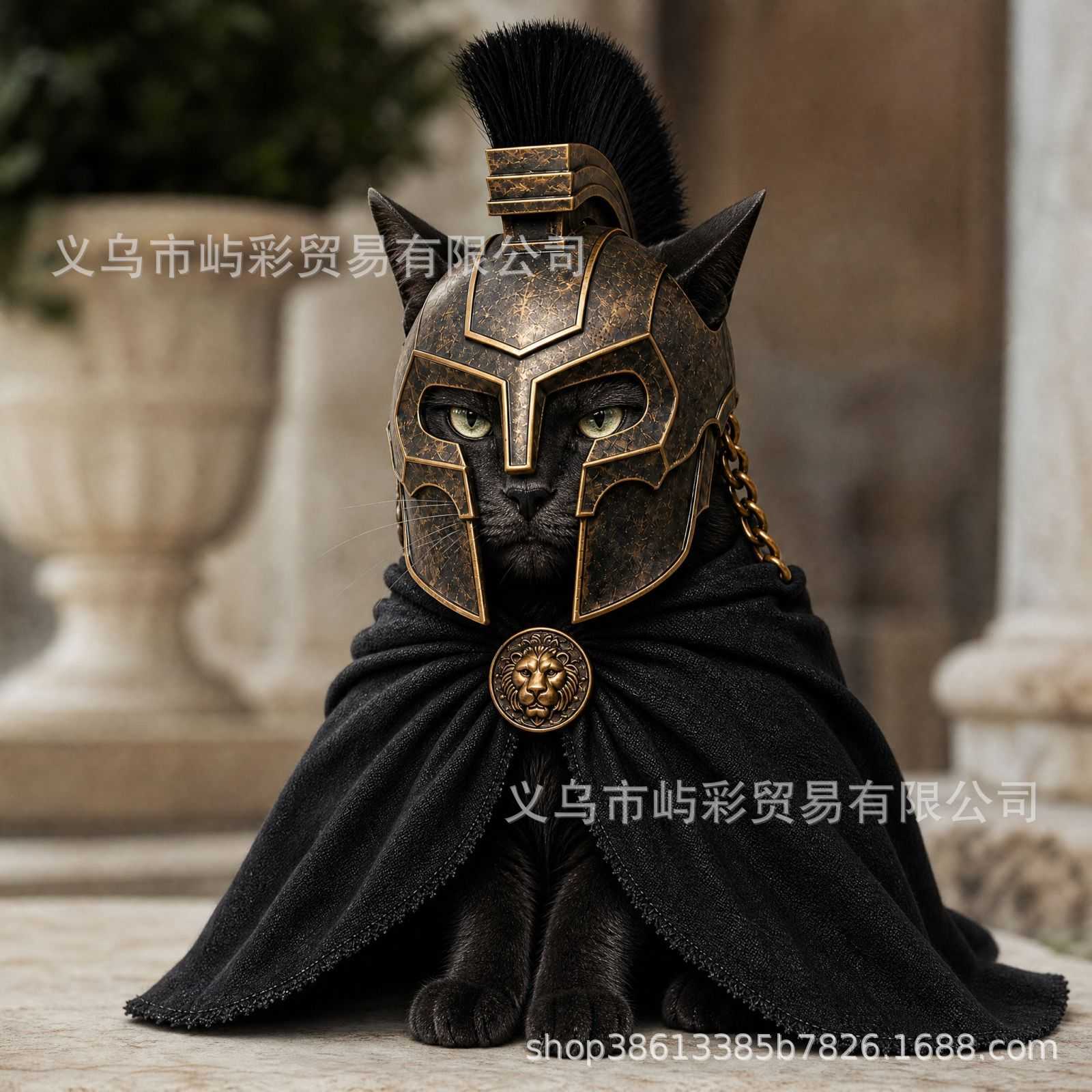 新品哥特风铁艺黑暗骑士可爱猫咪头套披风
