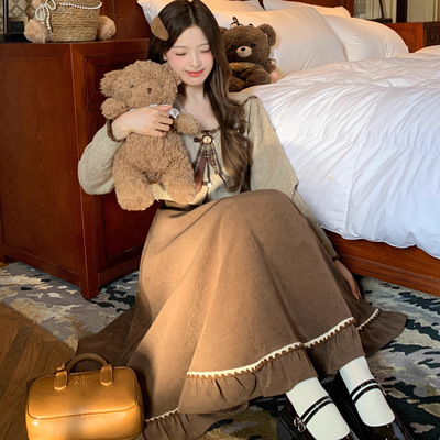 复古学院风美拉德连衣裙女冬装