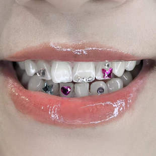 天然宝石牙钻自己粘牙钻爆闪自己diy炫酷小獠牙牙钻辣妹亚文化