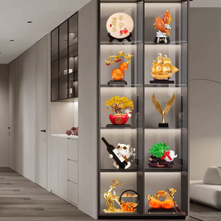 现代客厅玻璃酒柜装饰品摆件轻奢高档2025新款家居电视柜工艺摆设