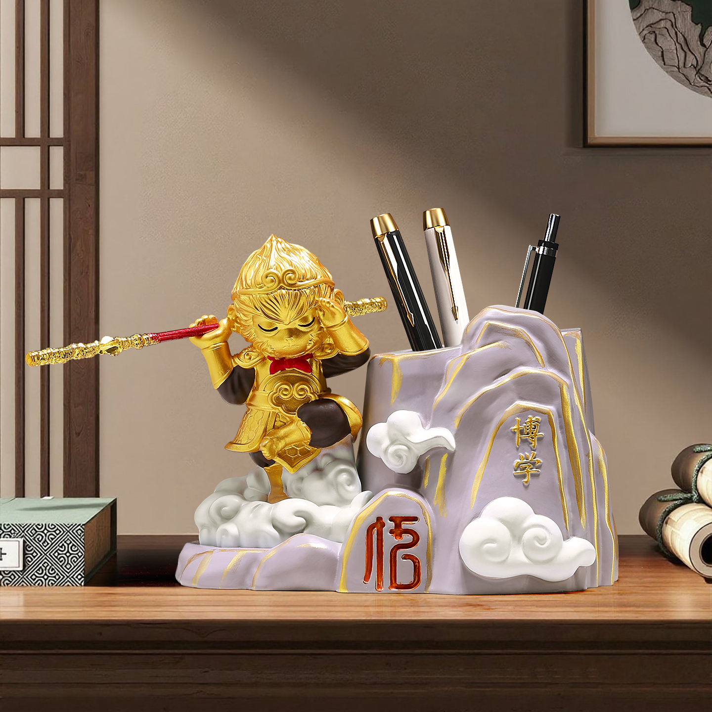 创意悟空笔筒办公室桌面装饰摆件