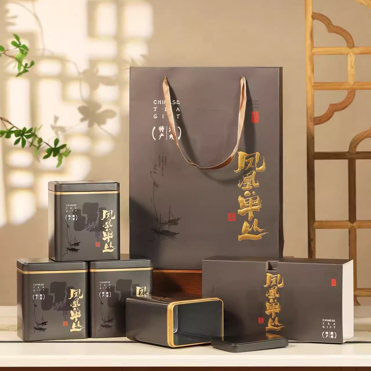 新款简约凤凰单丛茶叶包装空礼盒一斤装蜜兰香鸭屎香散茶茶叶礼盒